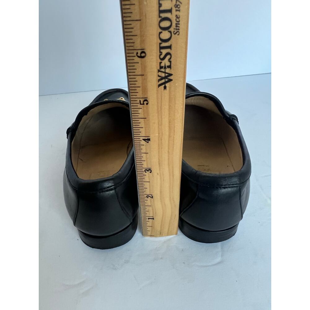 Authentic Gucci Black Leather Brixton Gold Horsebit Slip On Loafer Shoes Sz 6.5 - Picture 7 of 12